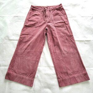 Corduroy Wide Leg Crop Chino Pants A.N.A Size 12 Pink